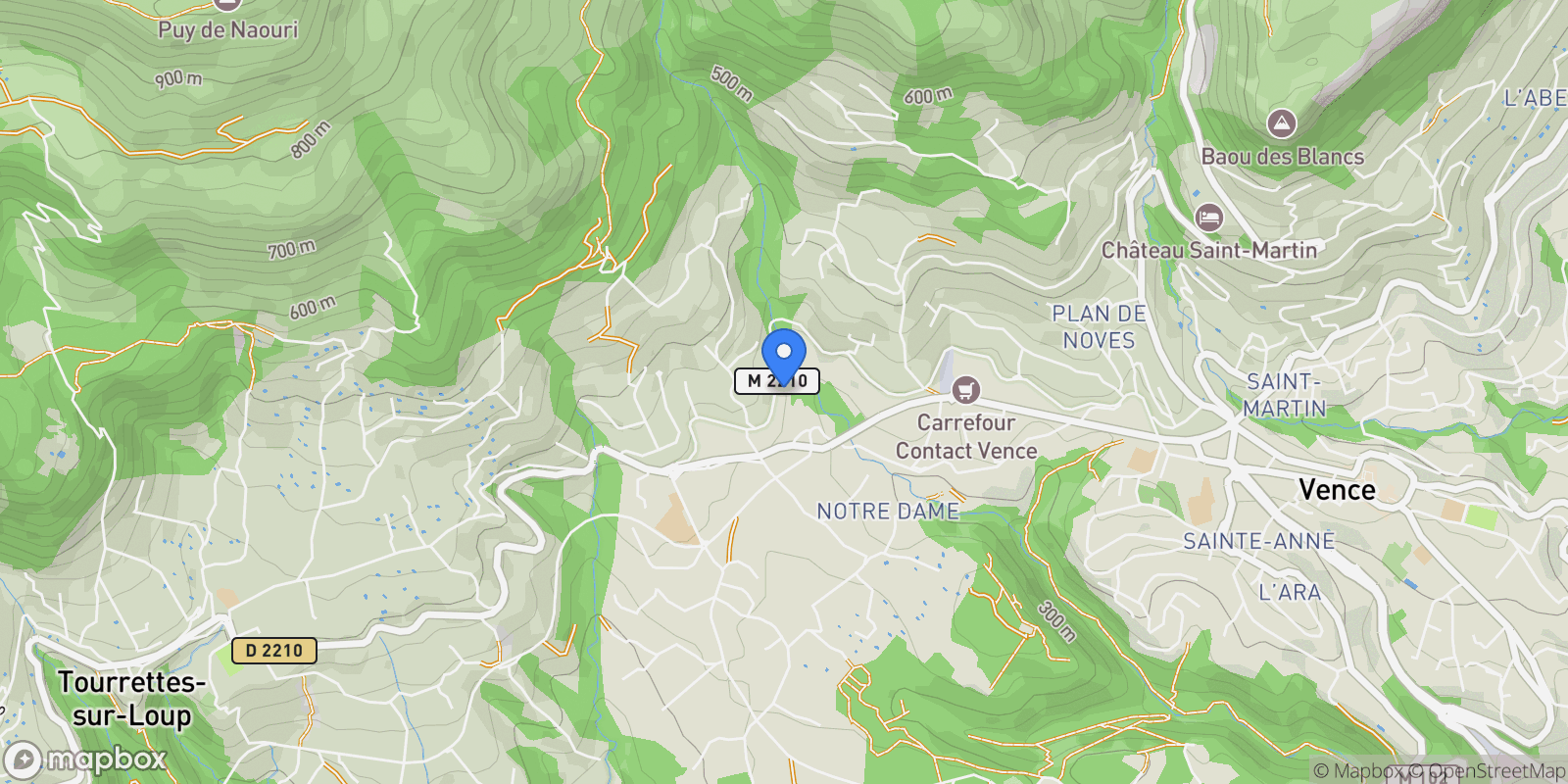 Map showing Vence, Provence-Alpes-Côte d'Azur, France.