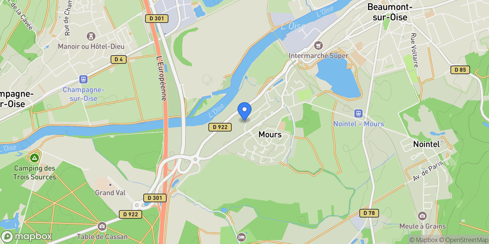 Map showing Mours, Mours, Mours, Île-de-France, France.