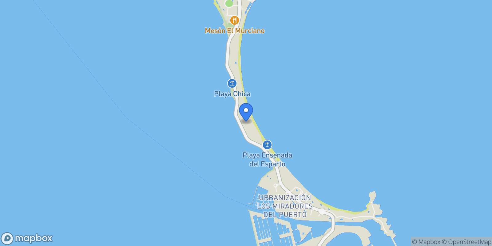Map showing Km 15, La Manga del Mar Menor, MURCIA, La Manga del Mar Menor, La Manga del Mar Menor, San Javier, Region of Murcia.