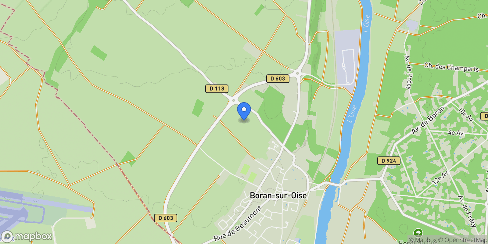 Map showing Boran-sur-Oise, Boran-sur-Oise, Boran-sur-Oise, Hauts-de-France, France.