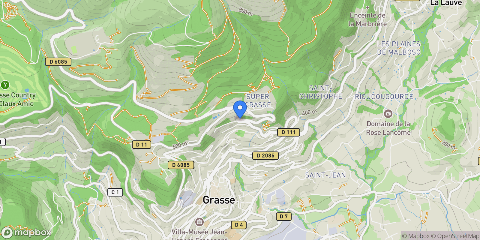 Map showing Grasse, Provence-Alpes-Côte d'Azur, France.