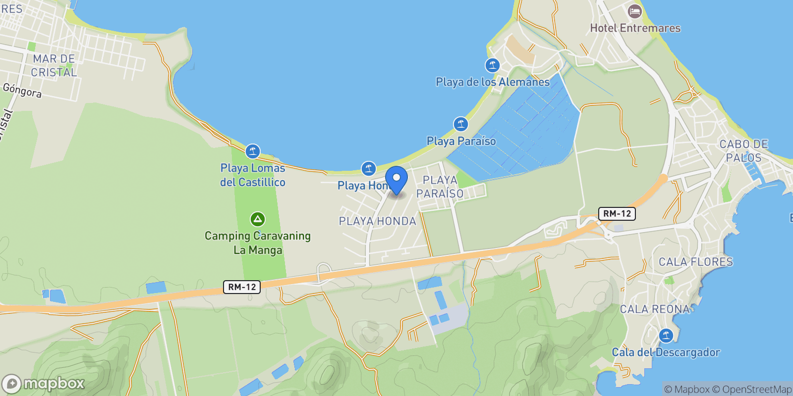 Map showing Julieta, Playa honda, MURCIA, Playa honda, Playa Honda, Rincon de San Gines, Cartagena.