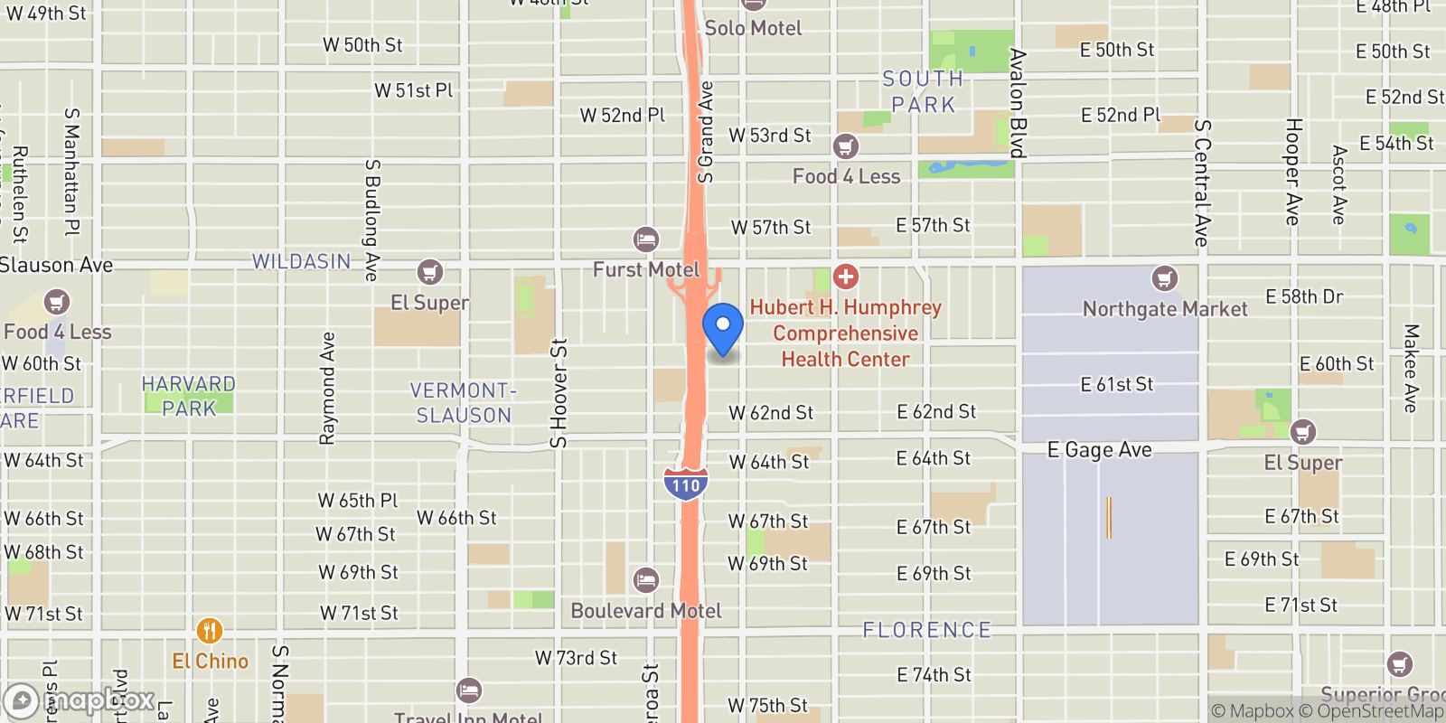 Map showing 323 W 60th, Los Angeles, CA 90003, Los Angeles, California, United States.