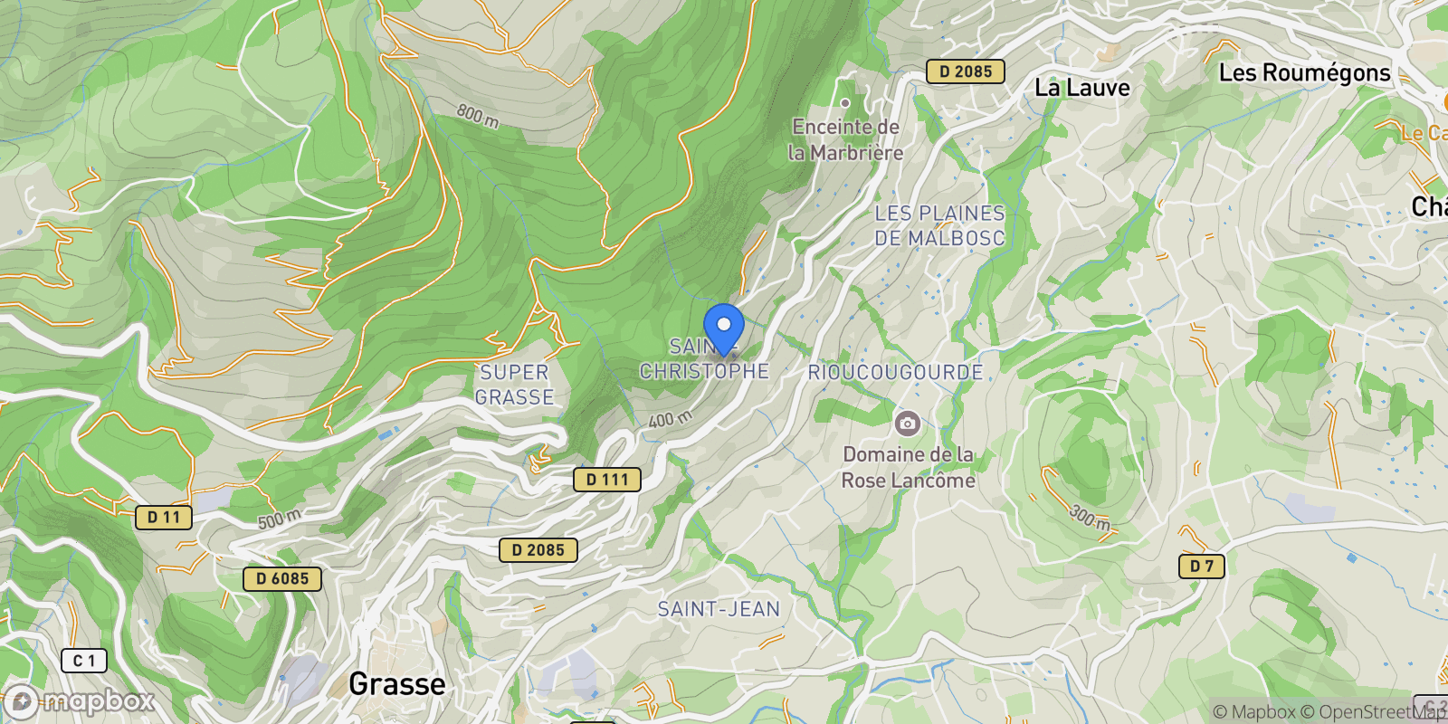 Map showing Grasse, Provence-Alpes-Côte d'Azur, France.