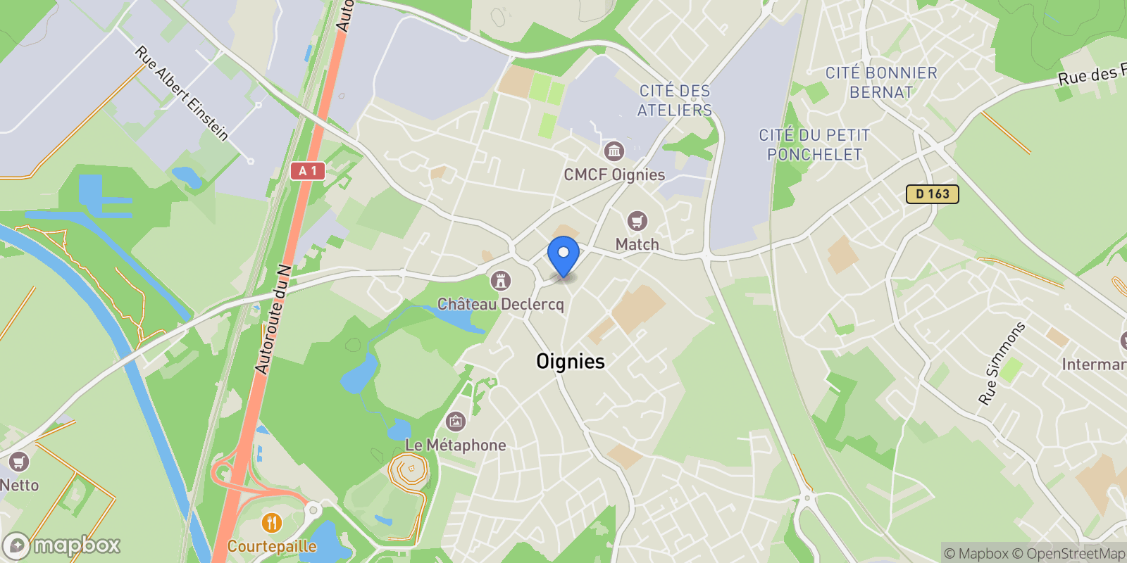 Map showing pas de calais, Oignies, Hauts-de-France, France.
