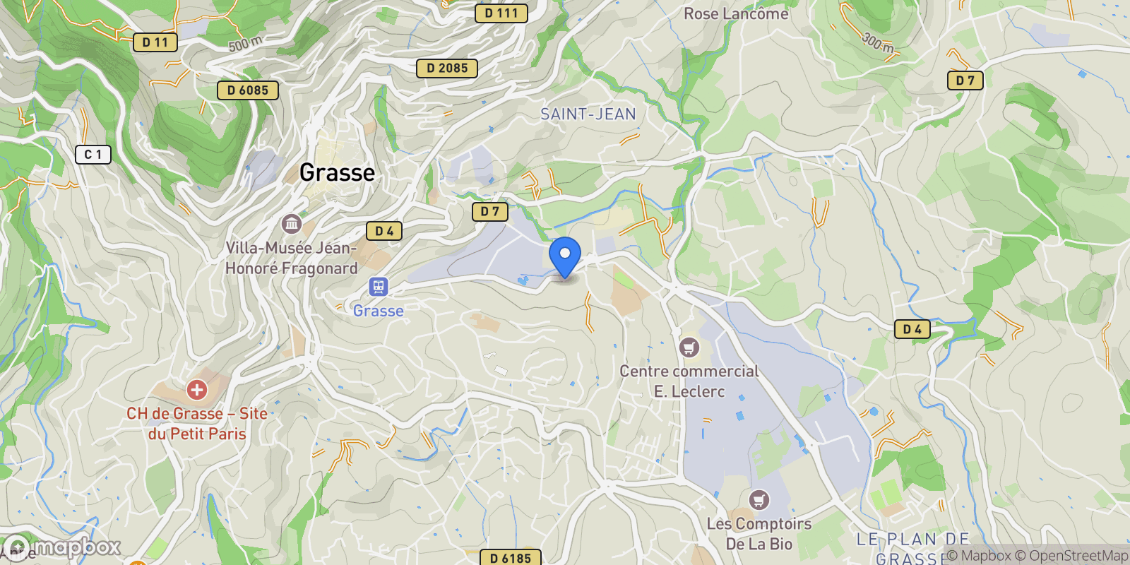 Map showing Grasse, Provence-Alpes-Côte d'Azur, France.