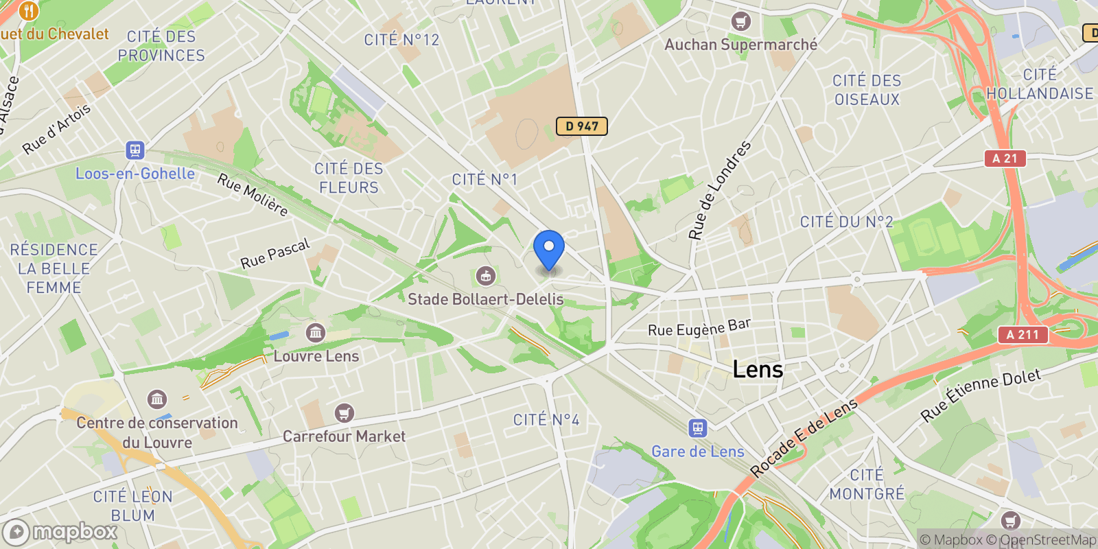 Map showing pas de calais, Lens, Hauts-de-France, France.