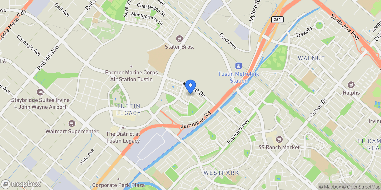 Map showing 18 Windrow Road, Irvine, California, United States.