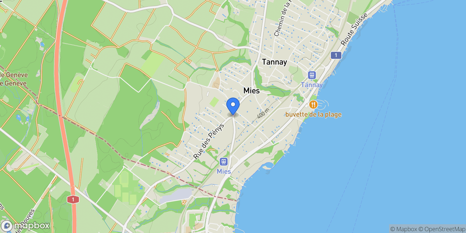Map showing Mies, Vaud, Switzerland.