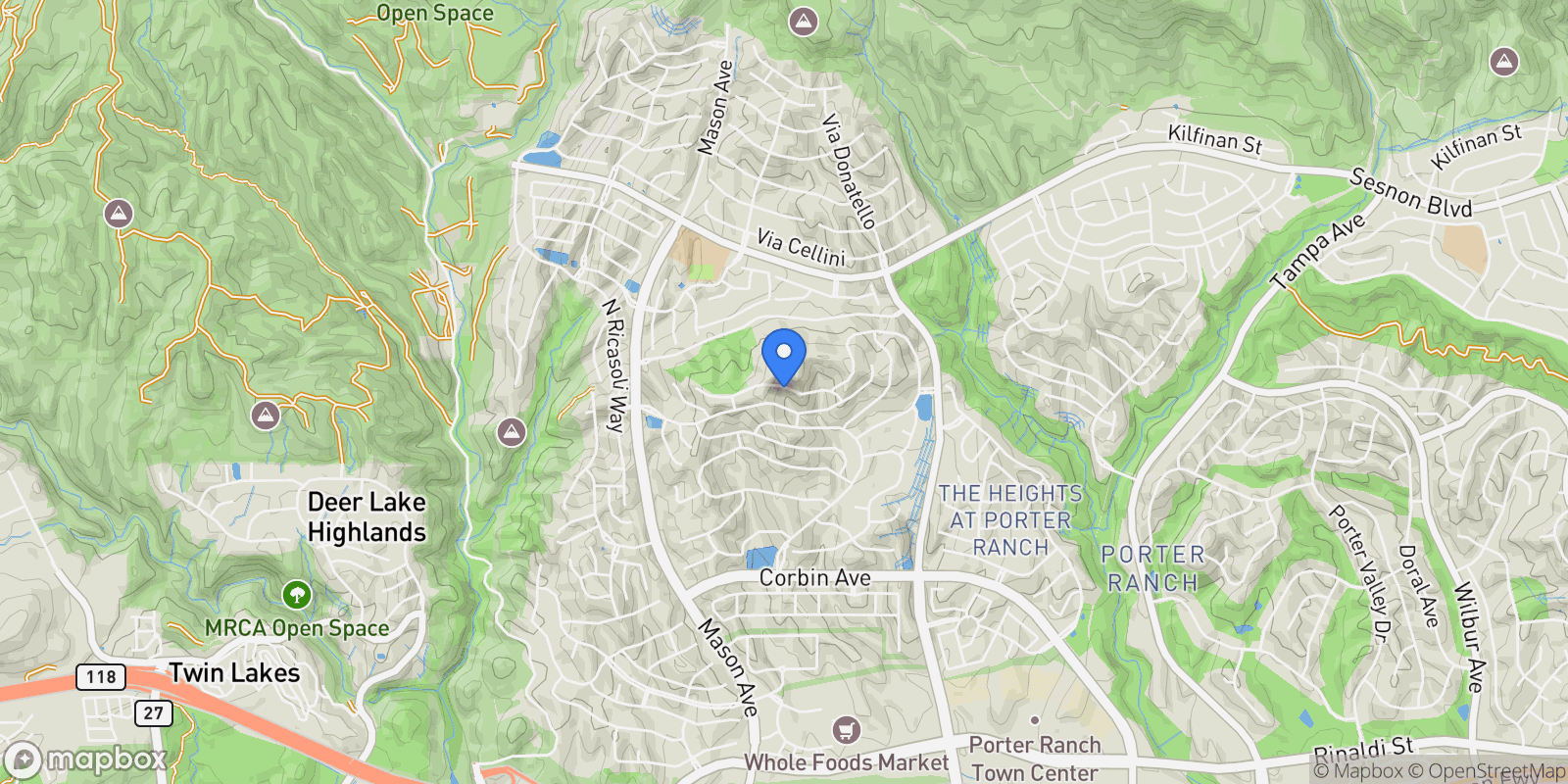 Map showing 20268 W Albion Way, Los Angeles, California, United States.