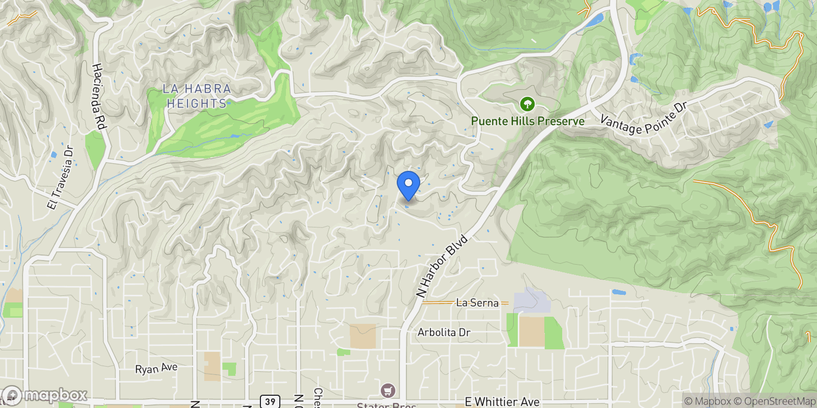 Map showing 1782 Chota Road, La Habra Heights, California, United States.