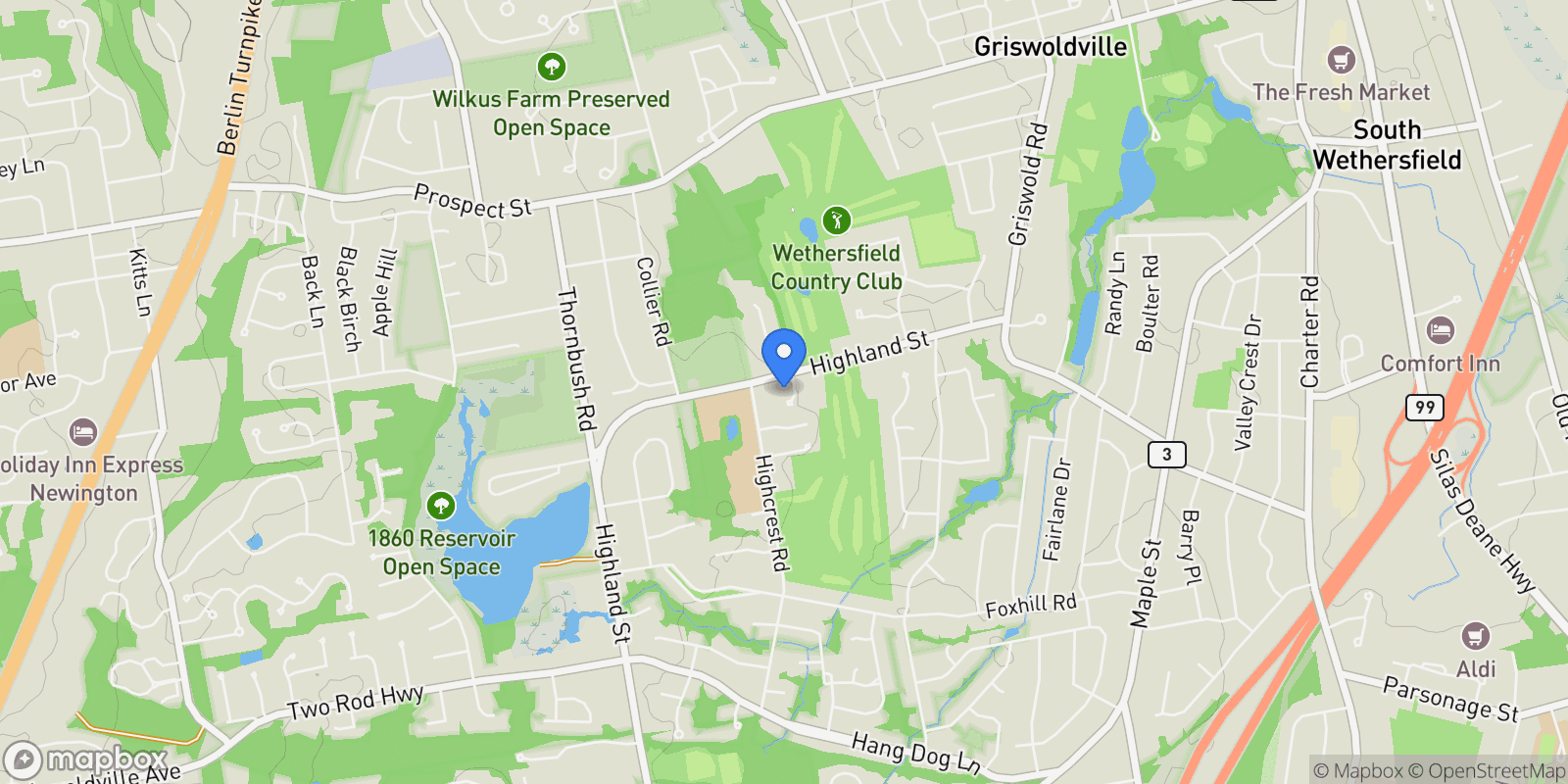 Map showing 19 Jacob Drive, Wethersfield, CT 06109, Wethersfield, Connecticut, United States.