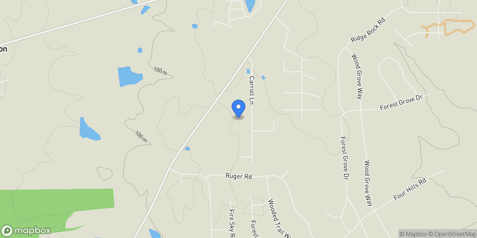 Map showing 17131 Carrol Lane, Willis, TX 77378, Willis, Texas, United States.