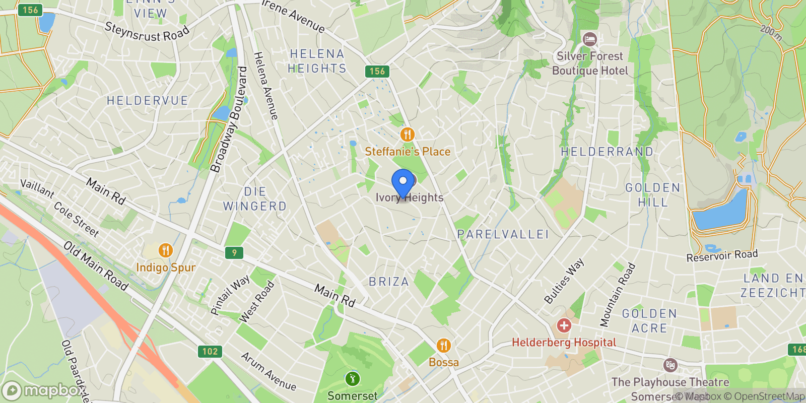 Map showing Cape Town, Western Cape, South Africa.