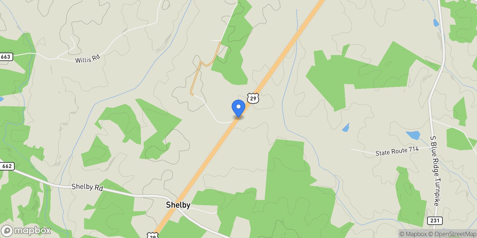 Map showing S Seminole Trail, Virginia, Madison County, United States.