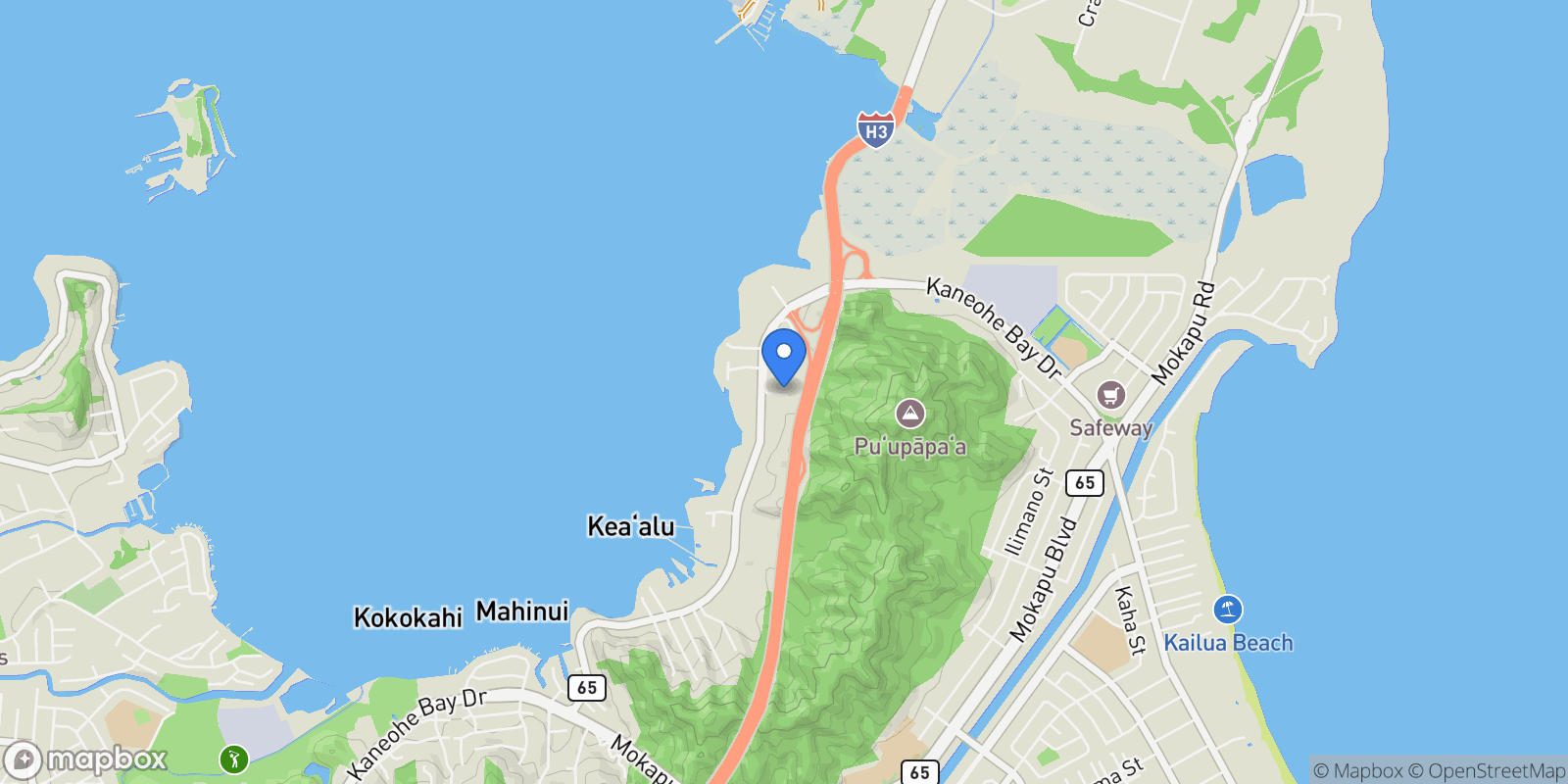 Map showing 44-392 Olina St #3, Kaneohe, HI 96744, Kaneohe, Hawaii, United States.