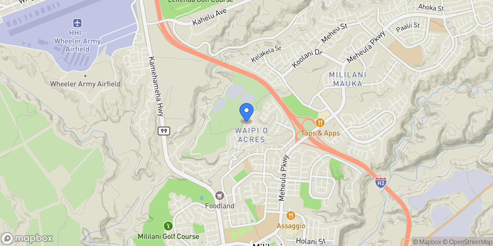 Map showing 95-246 Wailawa St, Mililani, HI 96789, Mililani, Hawaii, United States.