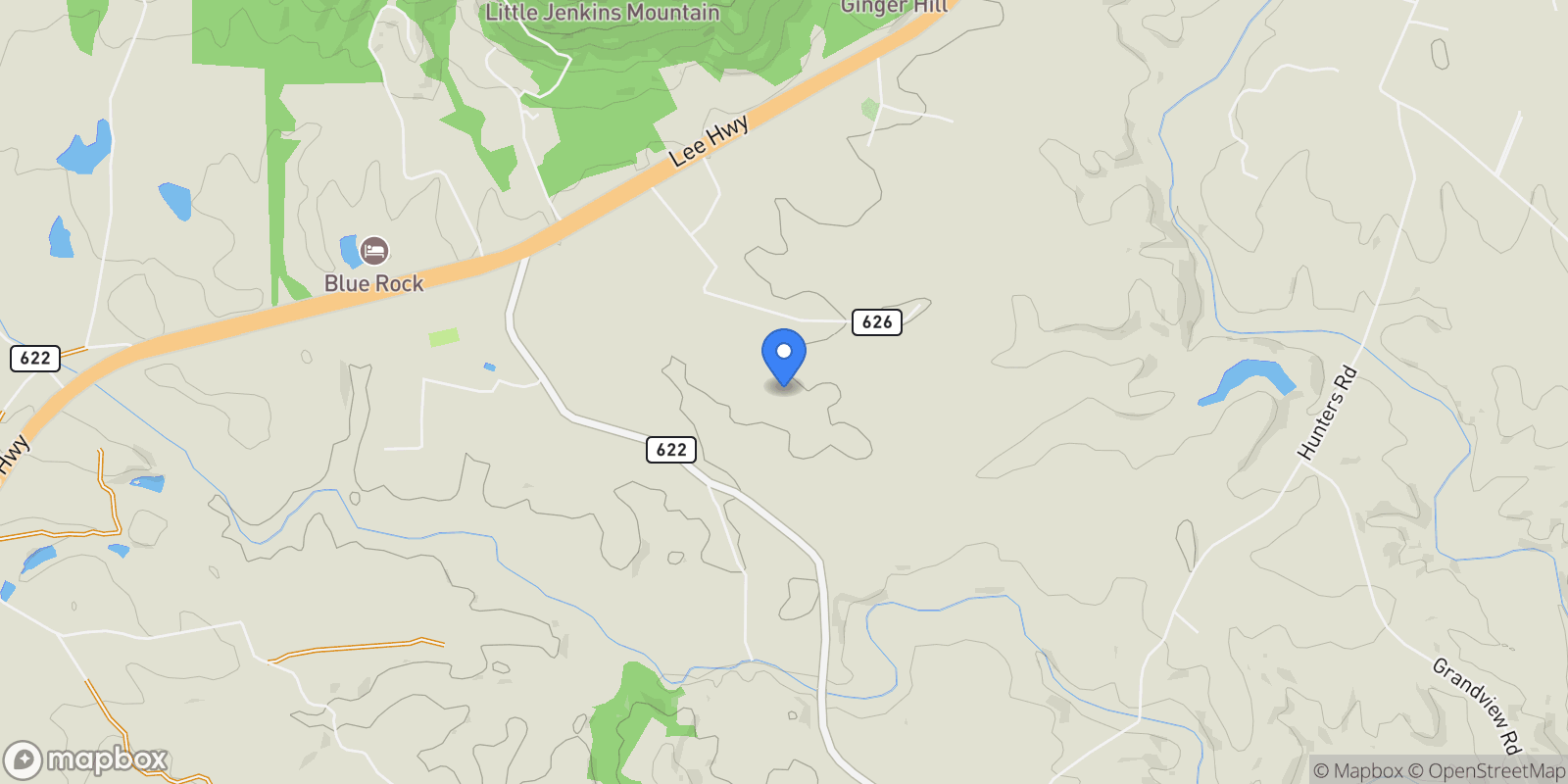 Map showing 92 School House Rd, Washington, VA 22747, Washington, Virginia, United States.