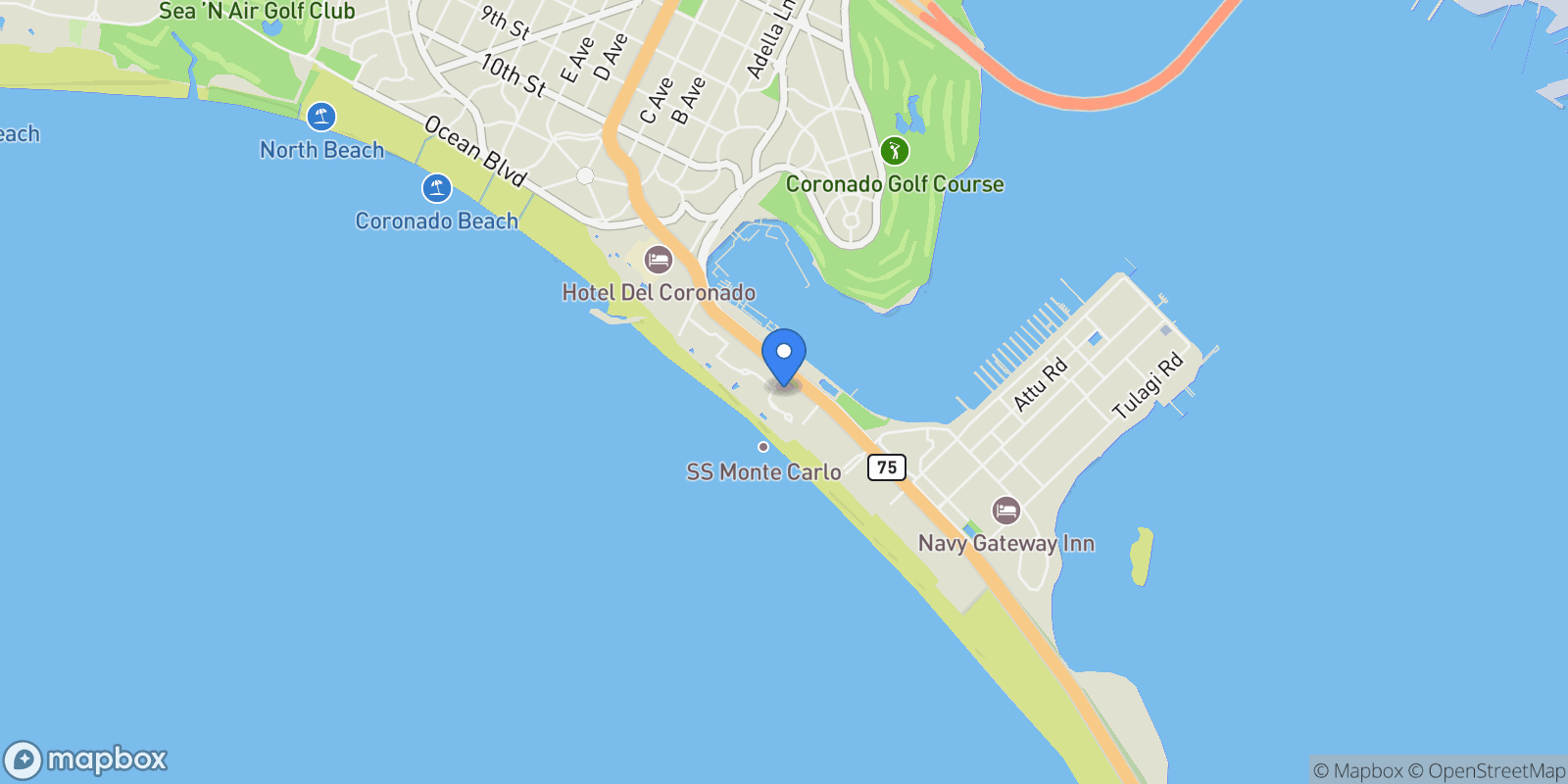 Map showing 1810 Avenida Del Mundo Unit# 505, Coronado, CA 92118, Coronado, California, United States.