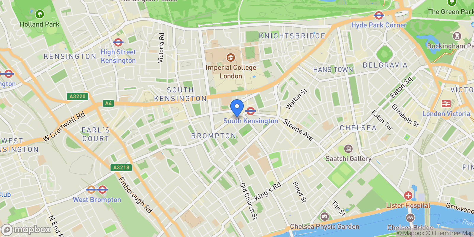 Map showing Queen'S Gate, London, England, United Kingdom.