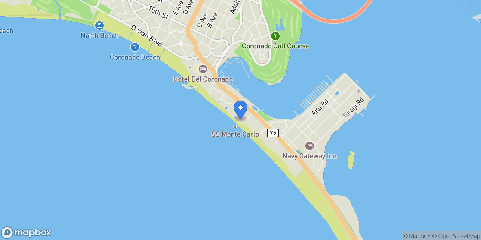 Map showing 1830 Avenida Del Mundo Unit# 403, Coronado, CA 92118, Coronado, California, United States.