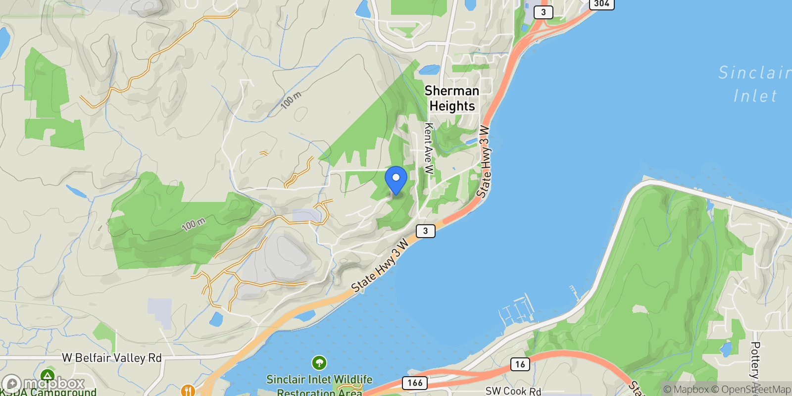 Map showing 0 Sherman Heights Road, Bremerton, WA 98312, Silverdale, Washington, United States.