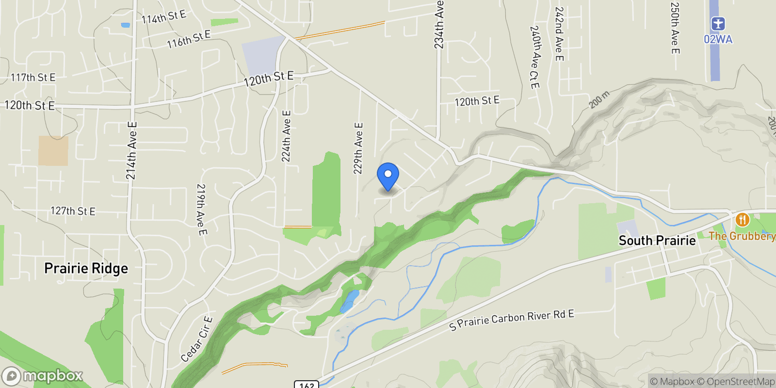 Map showing 23015 126th Street E, Buckley, WA 98321, Buckley, Washington, United States.