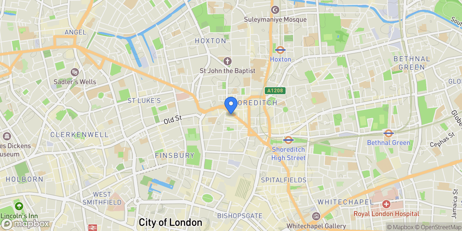 Map showing 2 Principal Place, London, England, United Kingdom.