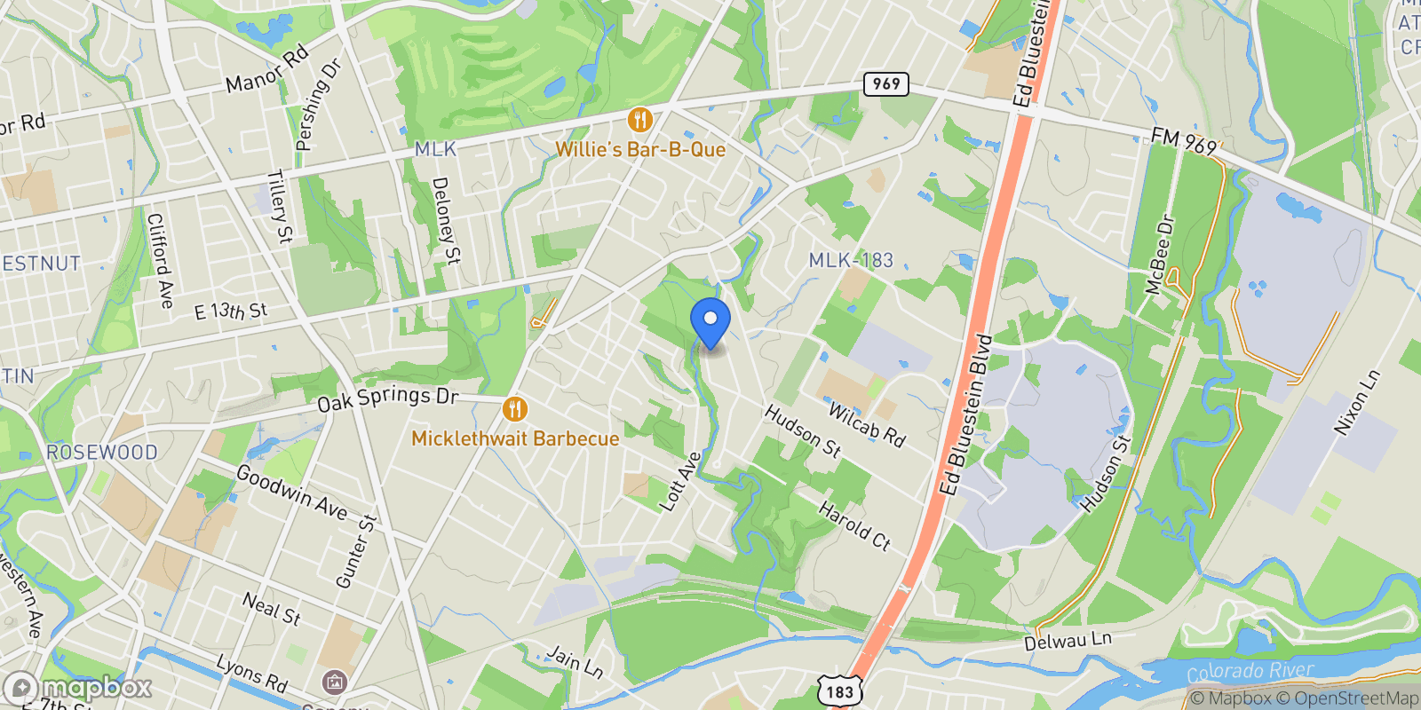 Map showing 1215 Fort Branch Boulevard #1 , Austin, TX 78721, Austin, Texas, United States.