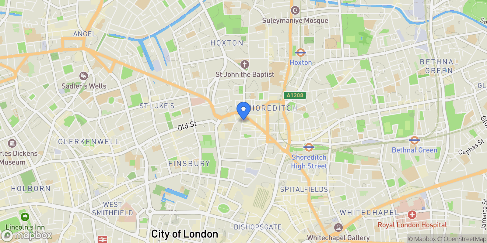 Map showing 2 Principal Place, London, England, United Kingdom.