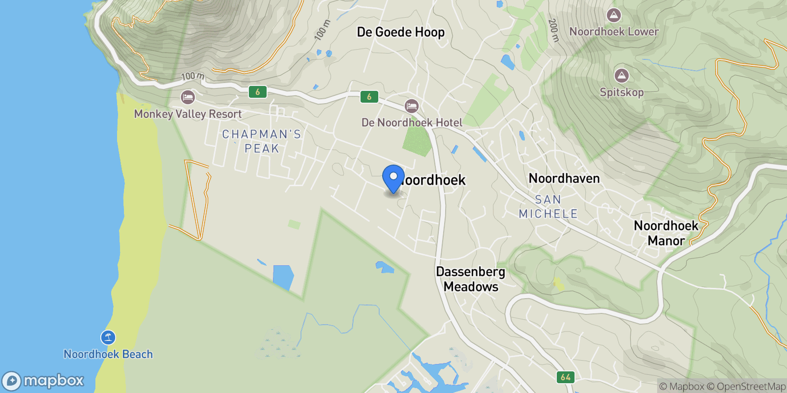 Map showing Cape Town, Western Cape, South Africa.
