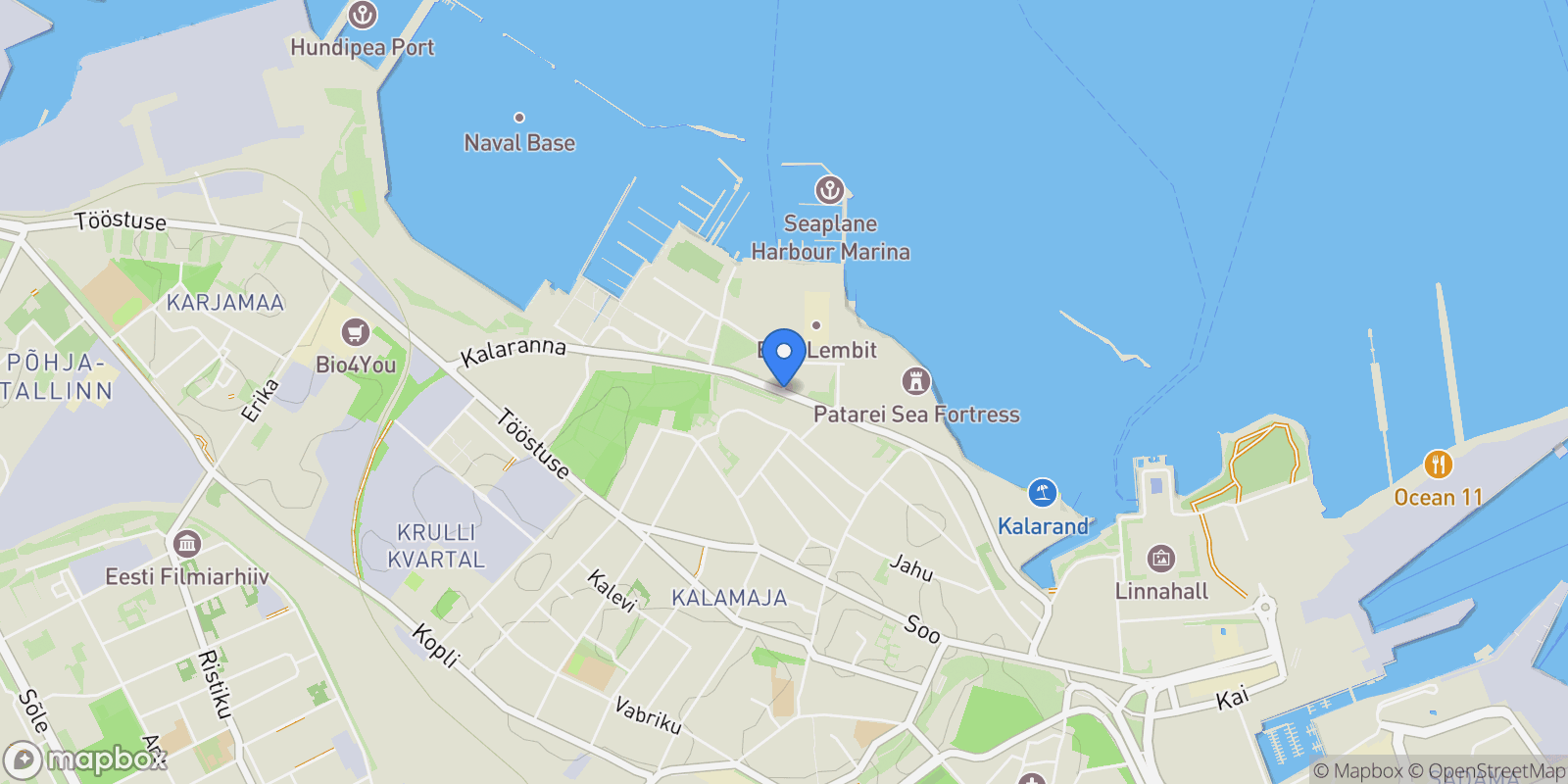 Map showing Kalaranna tn, Tallinn, Estonia, Tallinn, Harju County, Estonia.