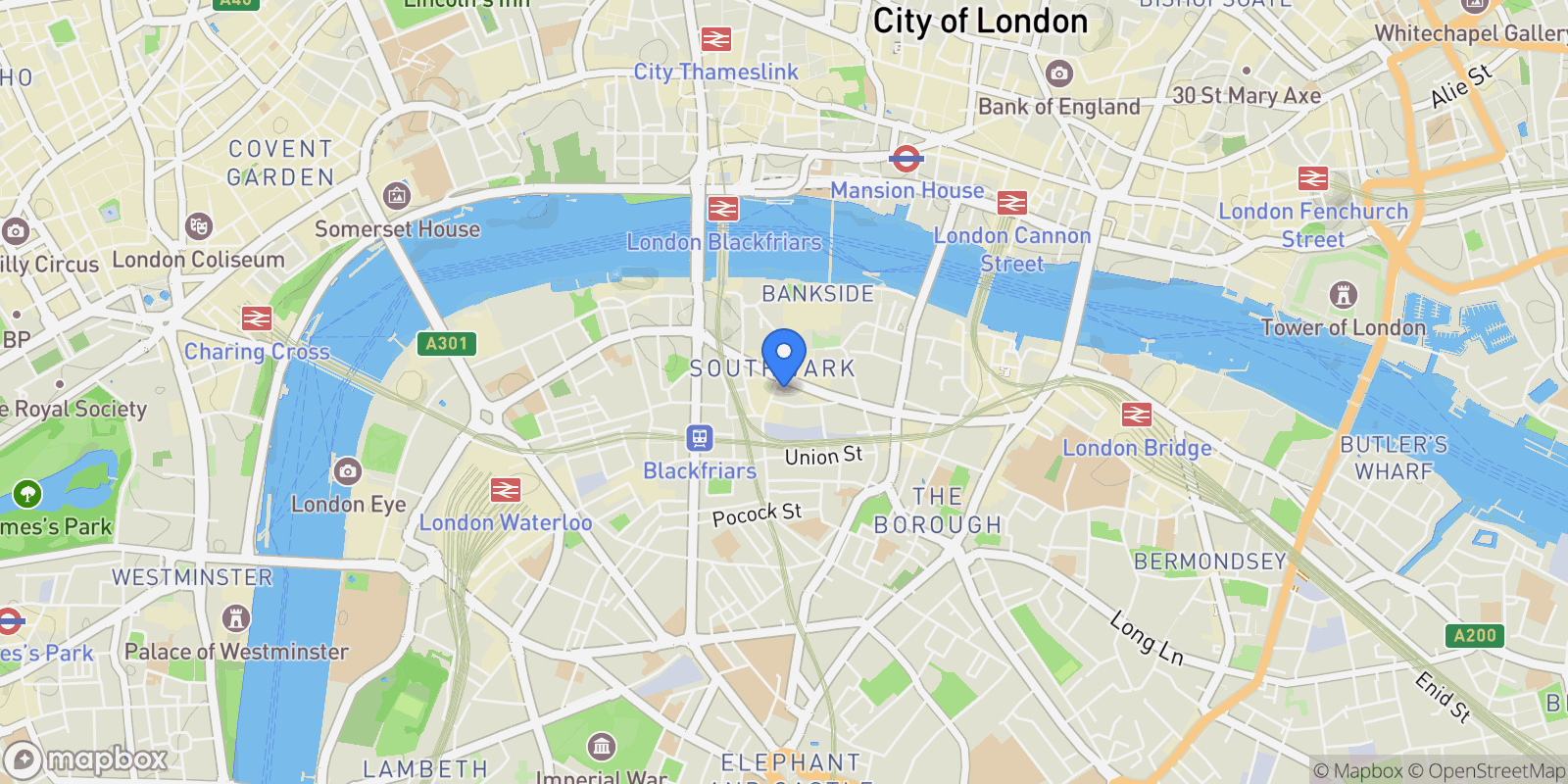 Map showing Neo Bankside, London, England, United Kingdom.