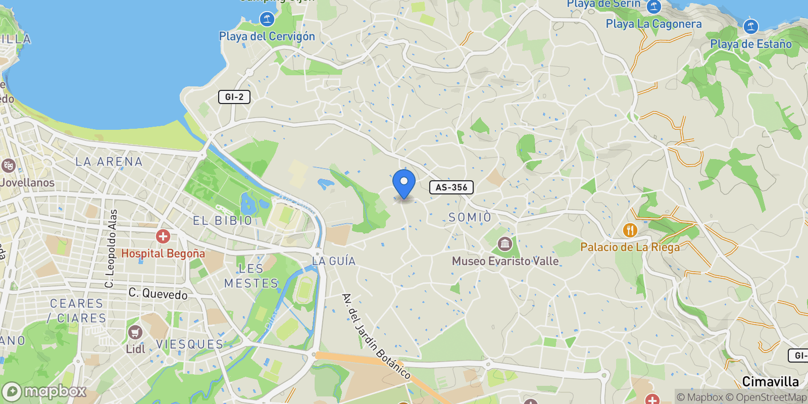 Map showing CAMINO DE LA BEGONIAS, 471, Distrito Rural, Gijon / Xixon, Spain.