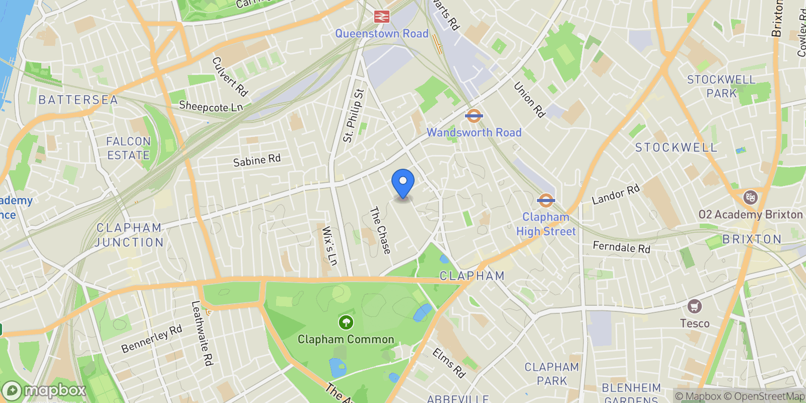 Map showing Kennedy Building, , SW11, London, England, United Kingdom.