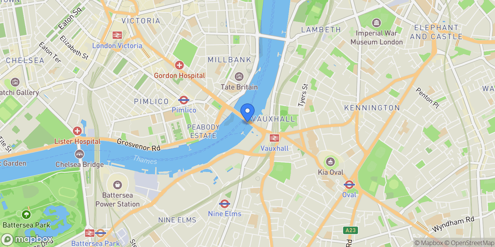 Map showing The Corniche, Albert Embankment, London, England, United Kingdom.