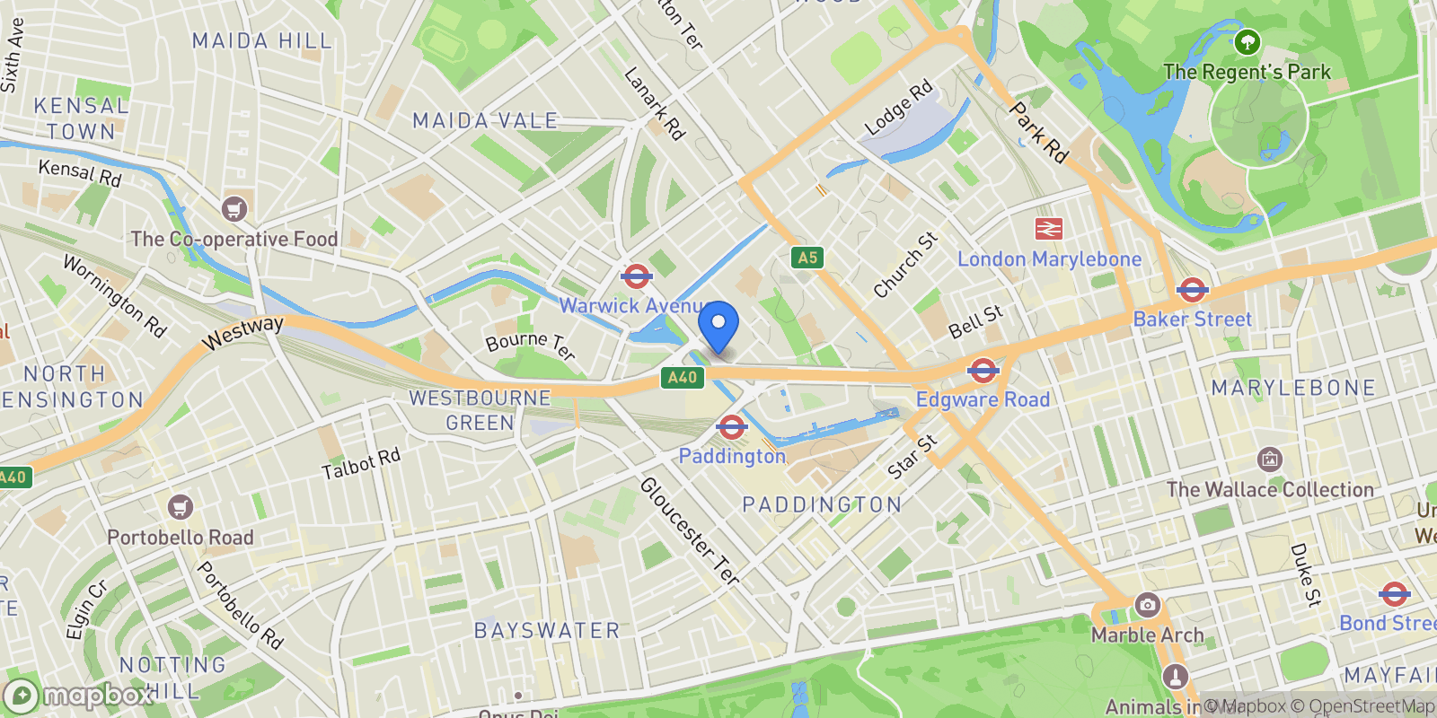 Map showing Asquith House, , W2, London, England, United Kingdom.