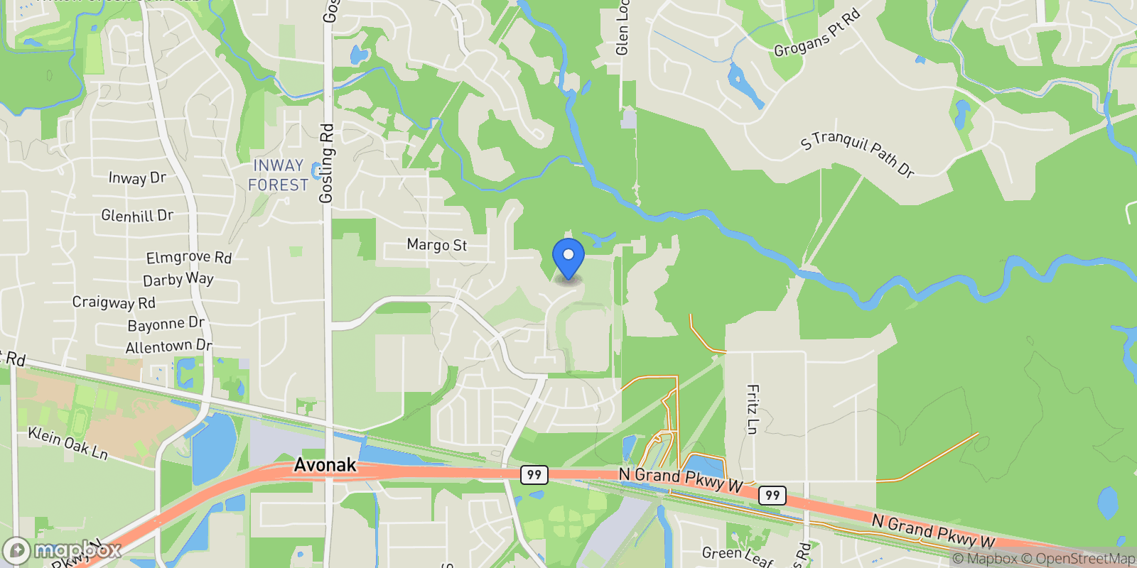 Map showing 23315 Vista De Tres Lagos Drive, Spring, TX 77389, Spring, Texas, United States.