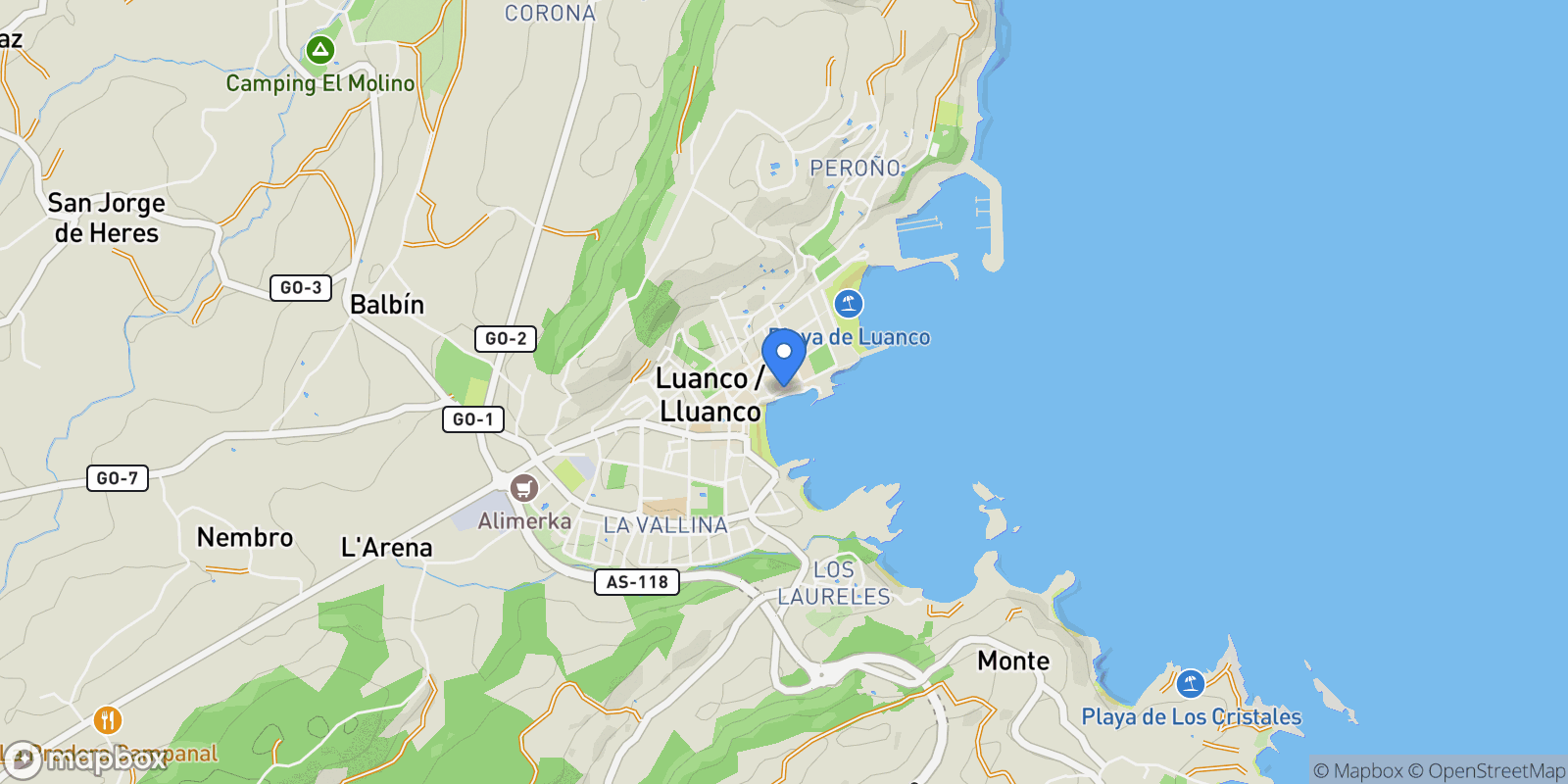 Map showing CL LA RIBA, 4, Gozon, Asturias, Spain.