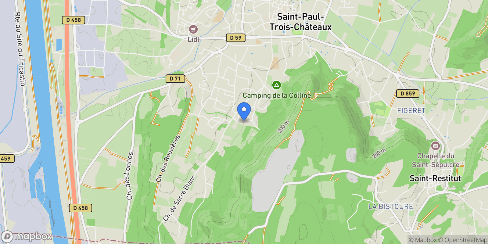 Map showing Saint-Paul-Trois-Châteaux, Auvergne-Rhône-Alpes, France.
