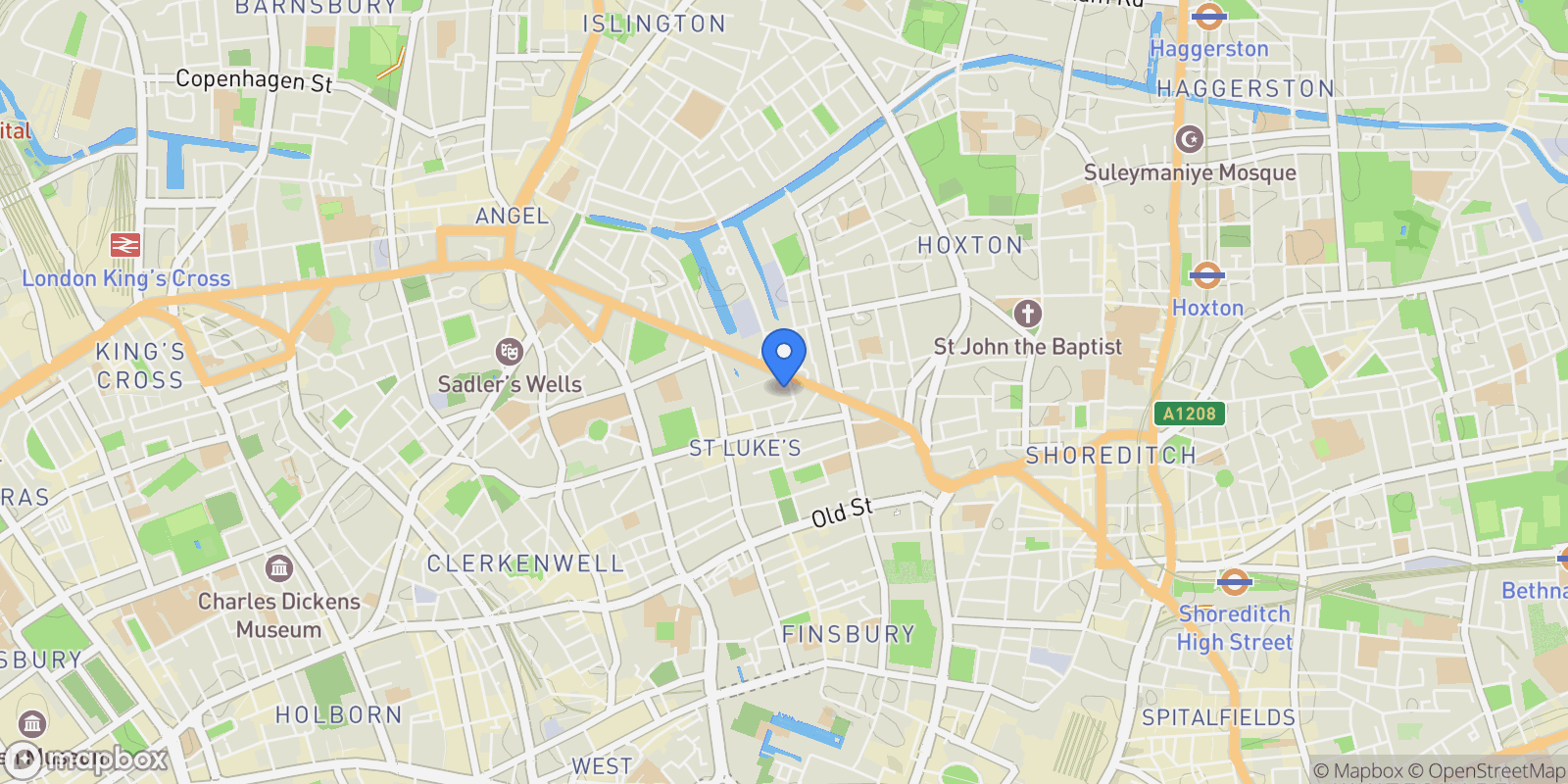 Map showing 225 City Road, London, England, United Kingdom.