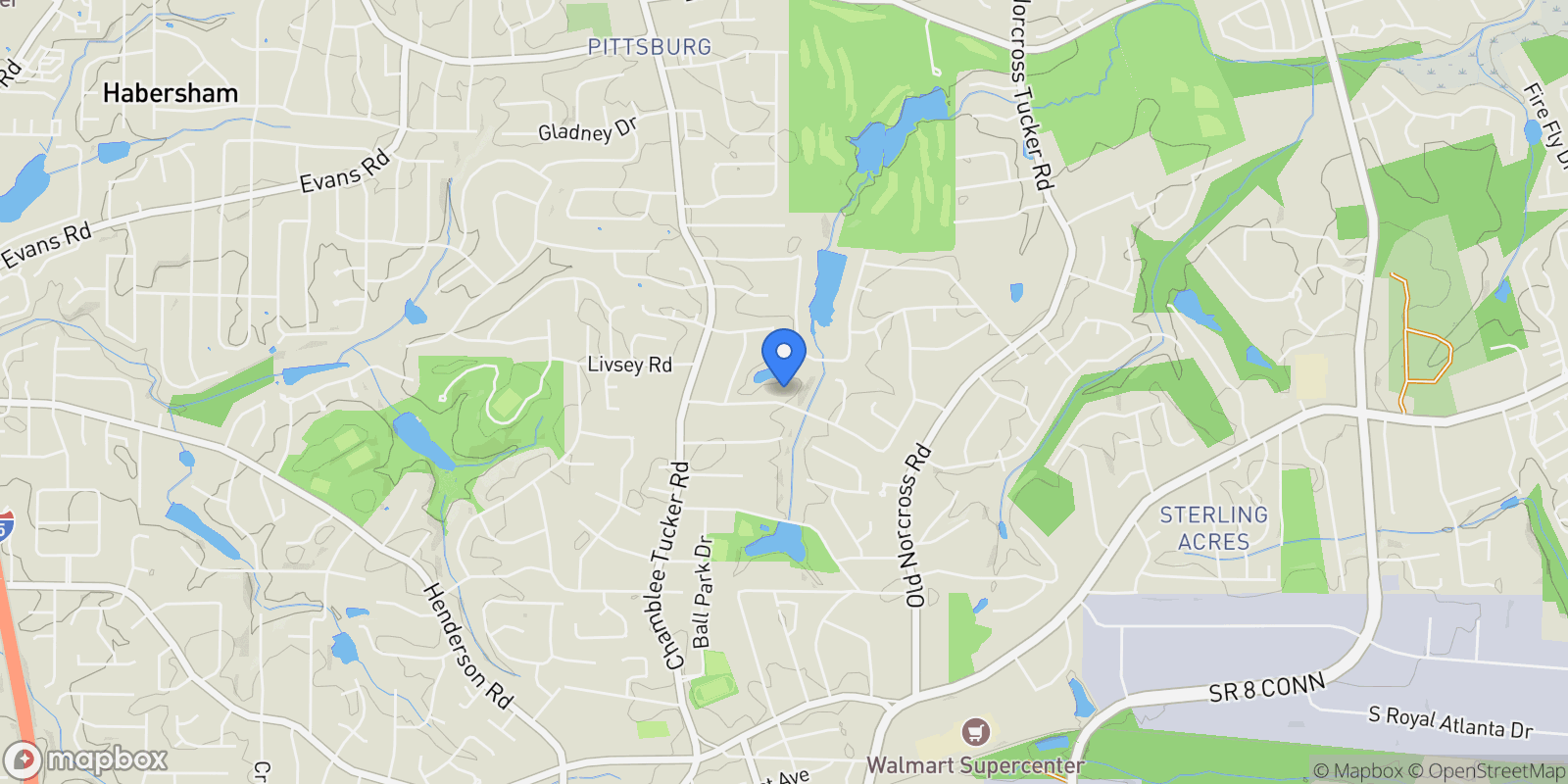 Map showing Tucker, Georgia, United States.