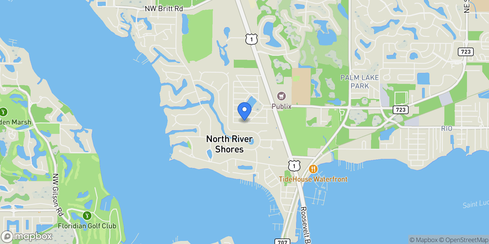 Map showing 1083 NW 12th Terrace , Stuart, FL 34994, Stuart, Florida, United States.