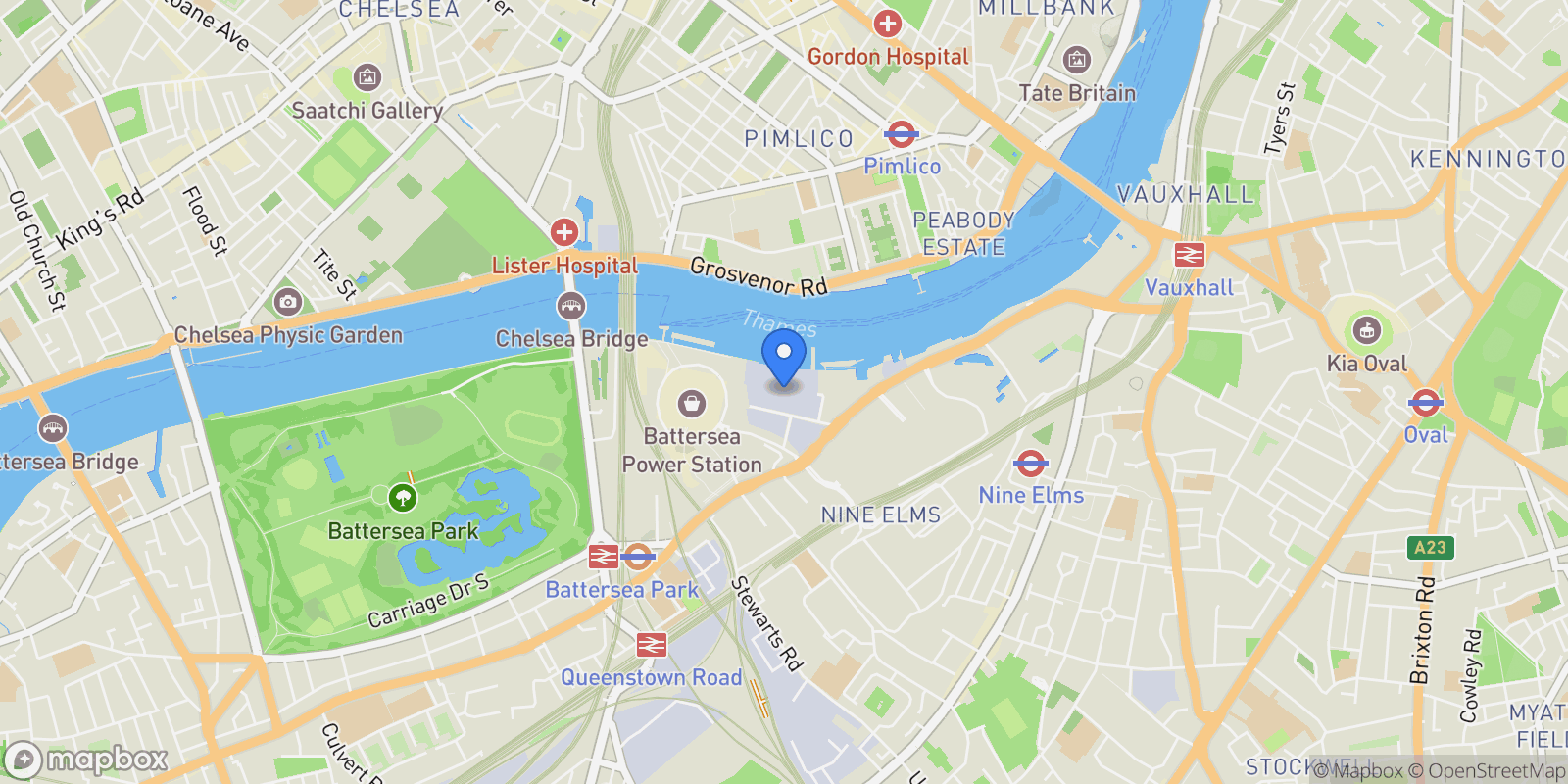 Map showing Bondway, London, England, United Kingdom.