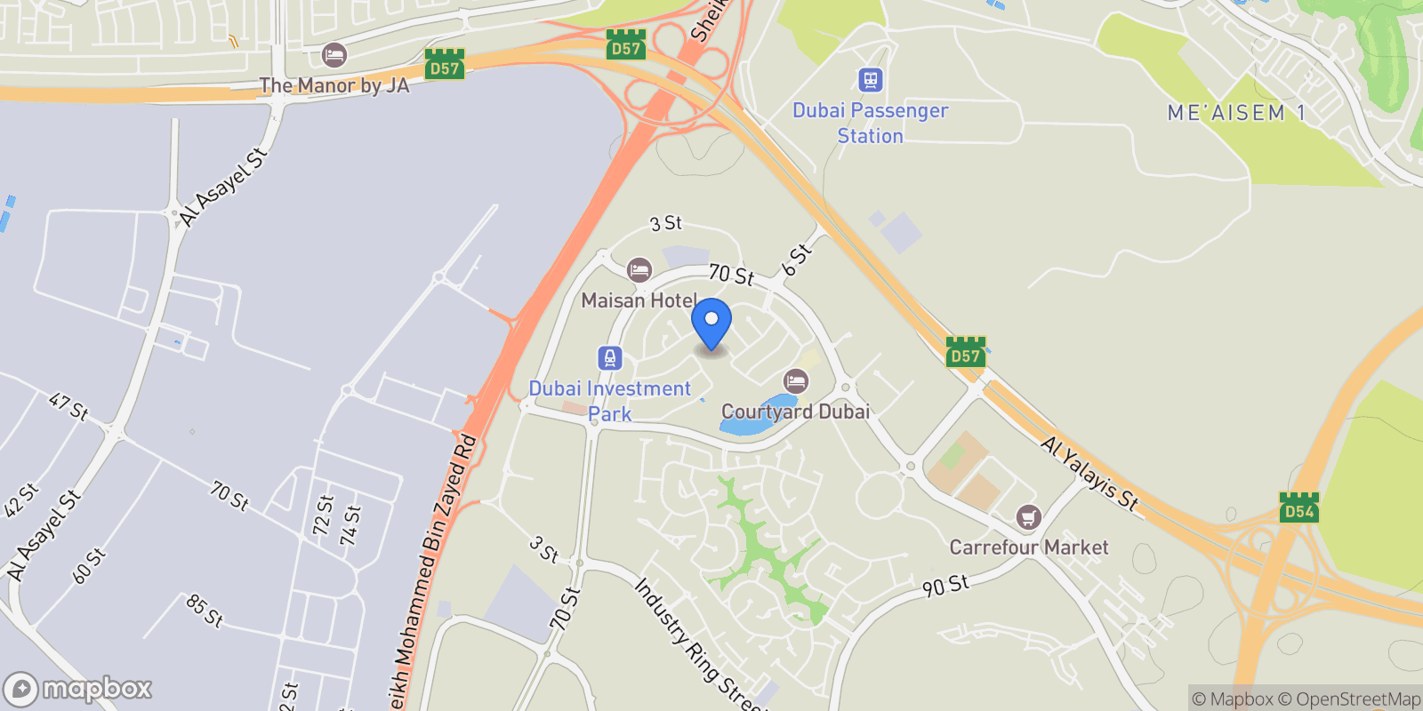 Map showing Green Community Village - Green Community East - Dubai - United Arab Emirates, Dubai, Dubai, United Arab Emirates.