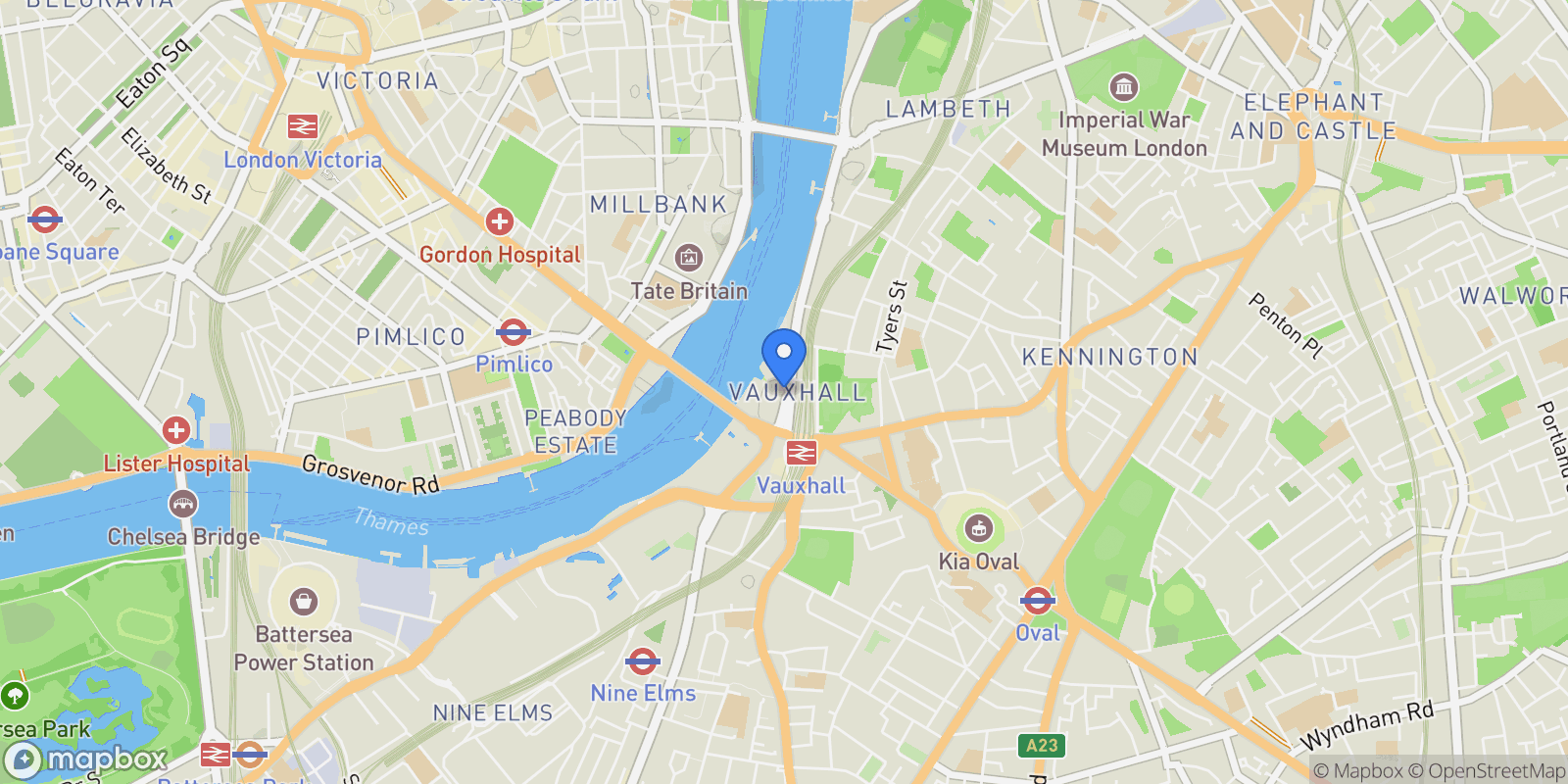 Map showing The Corniche, Albert Embankment, London, England, United Kingdom.