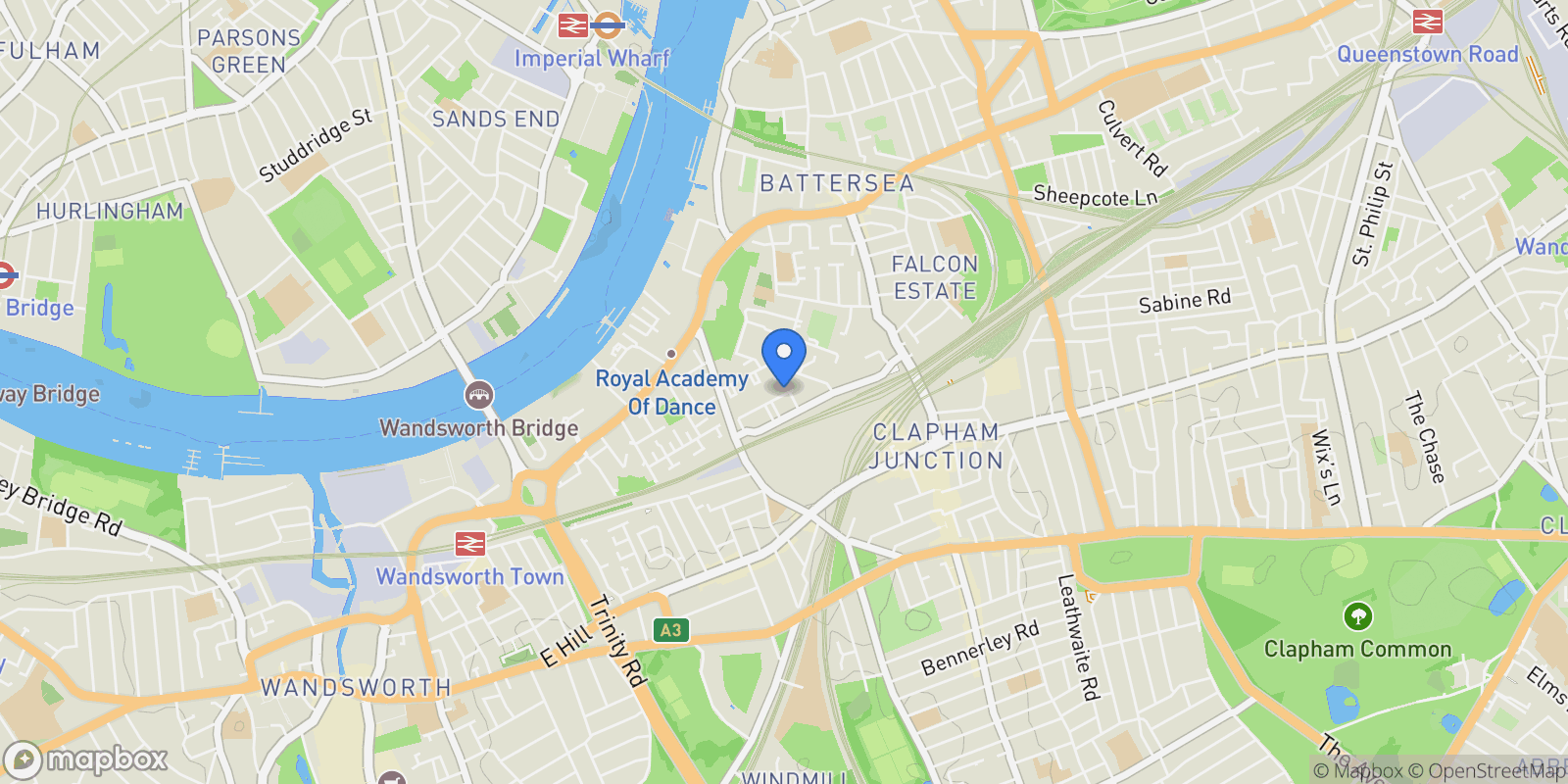 Map showing Kings Road Park, London, England, United Kingdom.