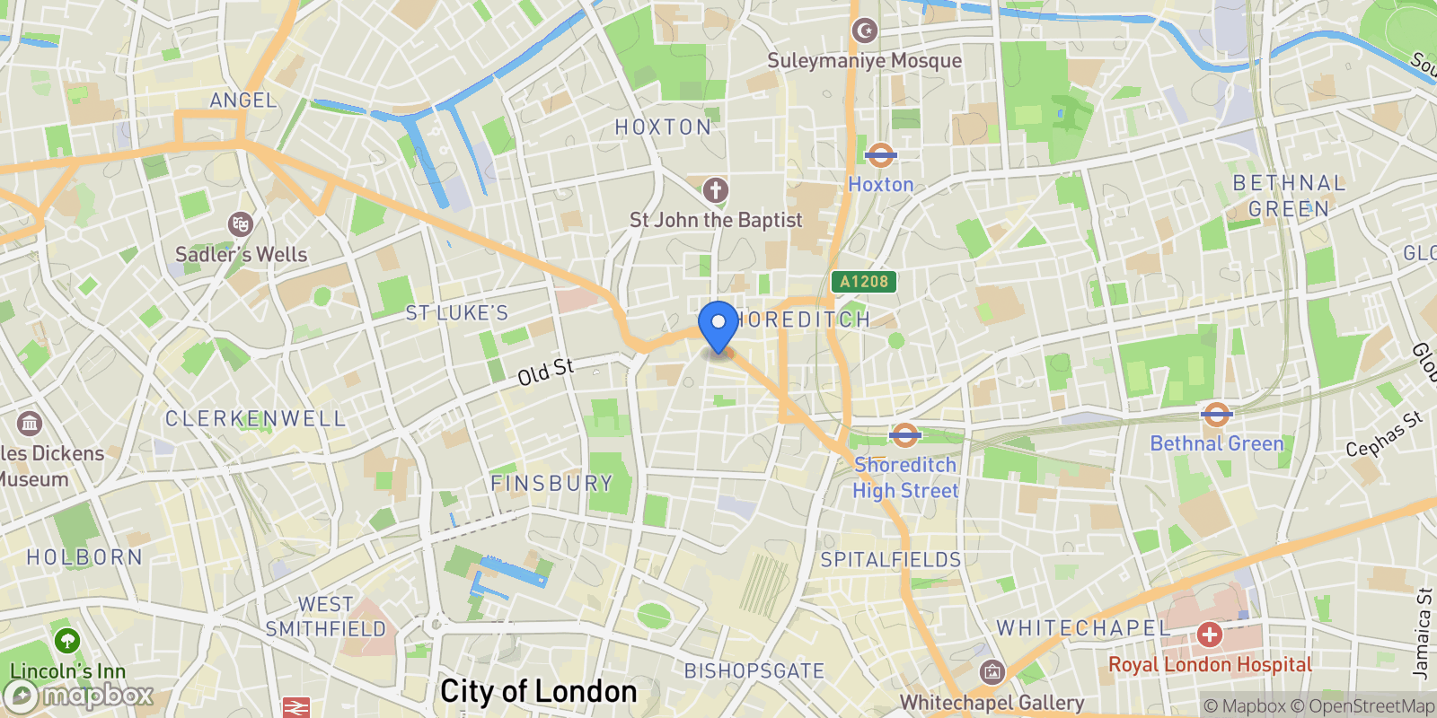 Map showing 2 Principal Place, London, England, United Kingdom.