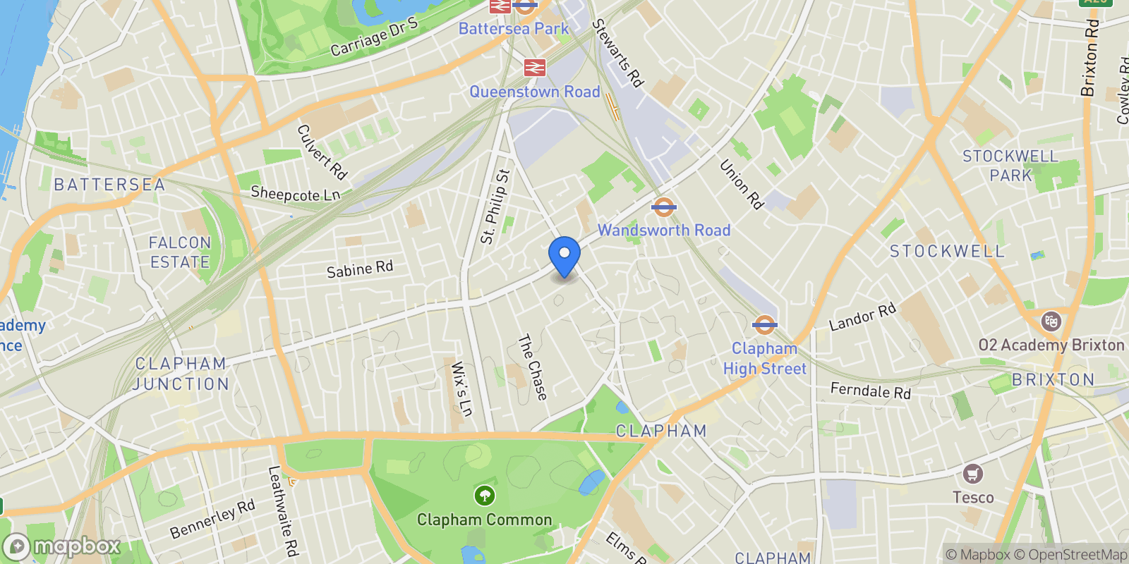 Map showing Prince Of Wales Drive, London, England, United Kingdom.