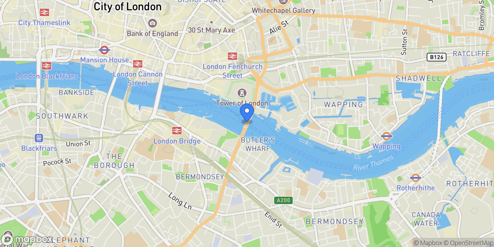Map showing Blenheim House, One Tower Bridge, London, United Kingdom.